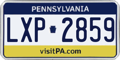PA license plate LXP2859