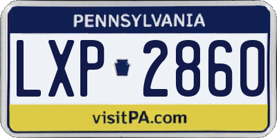 PA license plate LXP2860