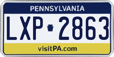 PA license plate LXP2863