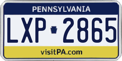 PA license plate LXP2865