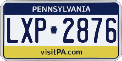 PA license plate LXP2876