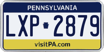 PA license plate LXP2879