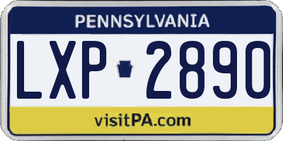 PA license plate LXP2890