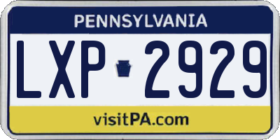 PA license plate LXP2929