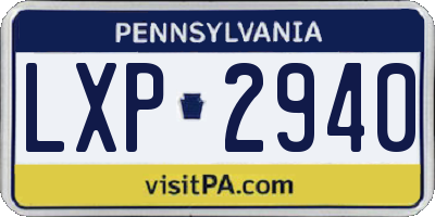 PA license plate LXP2940