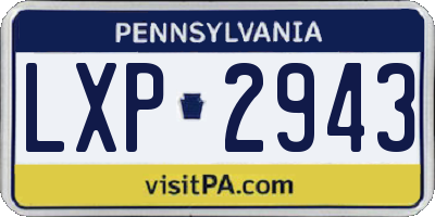 PA license plate LXP2943
