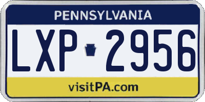 PA license plate LXP2956