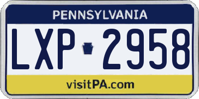 PA license plate LXP2958