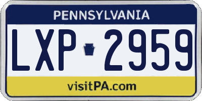 PA license plate LXP2959