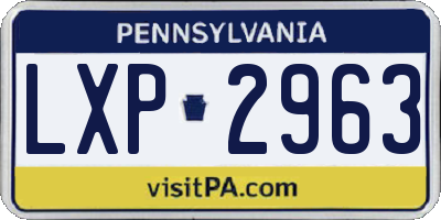 PA license plate LXP2963