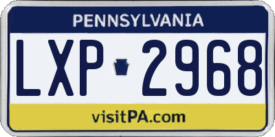 PA license plate LXP2968