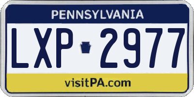 PA license plate LXP2977
