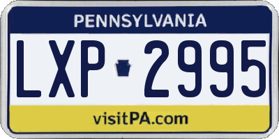 PA license plate LXP2995