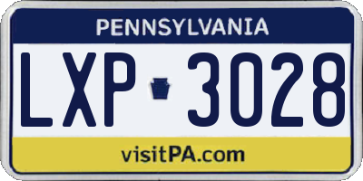 PA license plate LXP3028