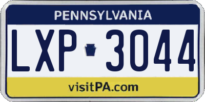 PA license plate LXP3044
