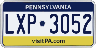 PA license plate LXP3052
