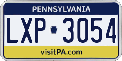 PA license plate LXP3054