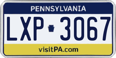 PA license plate LXP3067