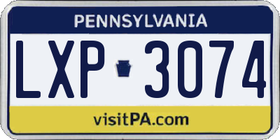 PA license plate LXP3074