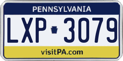 PA license plate LXP3079