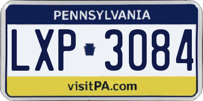 PA license plate LXP3084