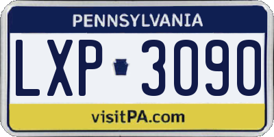 PA license plate LXP3090