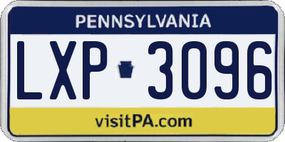 PA license plate LXP3096
