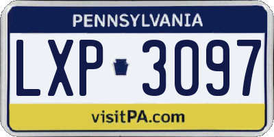 PA license plate LXP3097