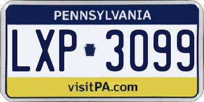PA license plate LXP3099
