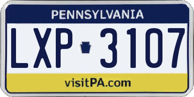 PA license plate LXP3107