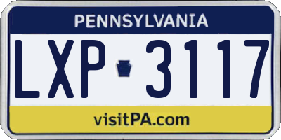 PA license plate LXP3117