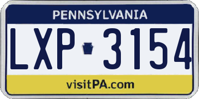 PA license plate LXP3154