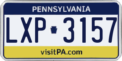 PA license plate LXP3157