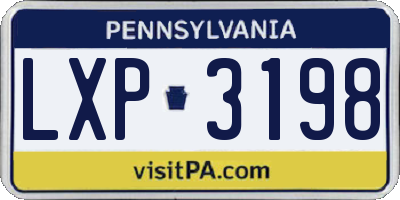 PA license plate LXP3198
