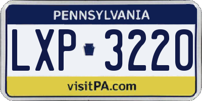 PA license plate LXP3220
