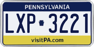 PA license plate LXP3221