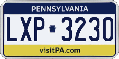 PA license plate LXP3230