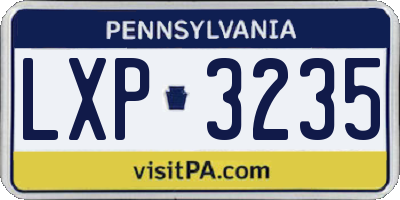 PA license plate LXP3235