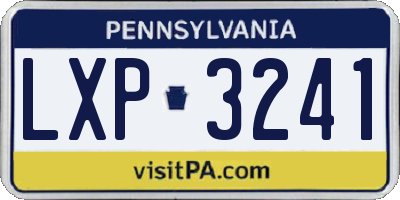 PA license plate LXP3241