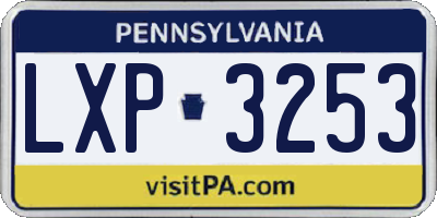PA license plate LXP3253
