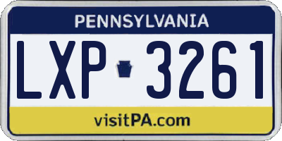 PA license plate LXP3261