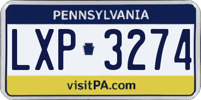 PA license plate LXP3274