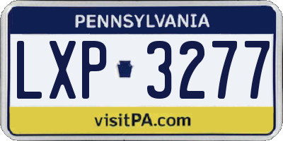 PA license plate LXP3277