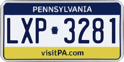 PA license plate LXP3281
