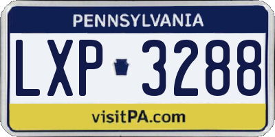 PA license plate LXP3288
