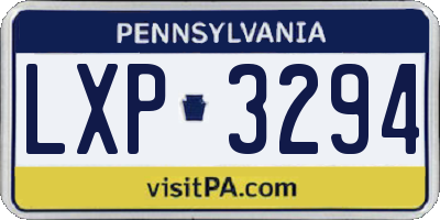 PA license plate LXP3294