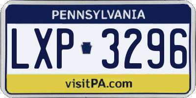 PA license plate LXP3296