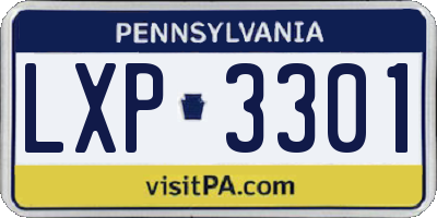 PA license plate LXP3301