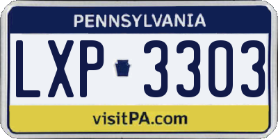 PA license plate LXP3303