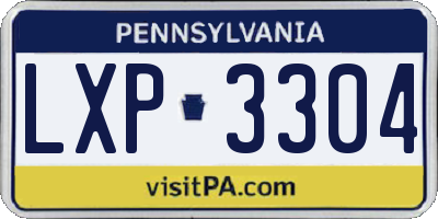 PA license plate LXP3304